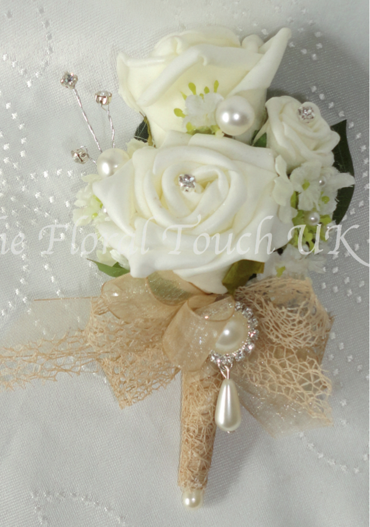 Beige/Caramel & Cream Corsage